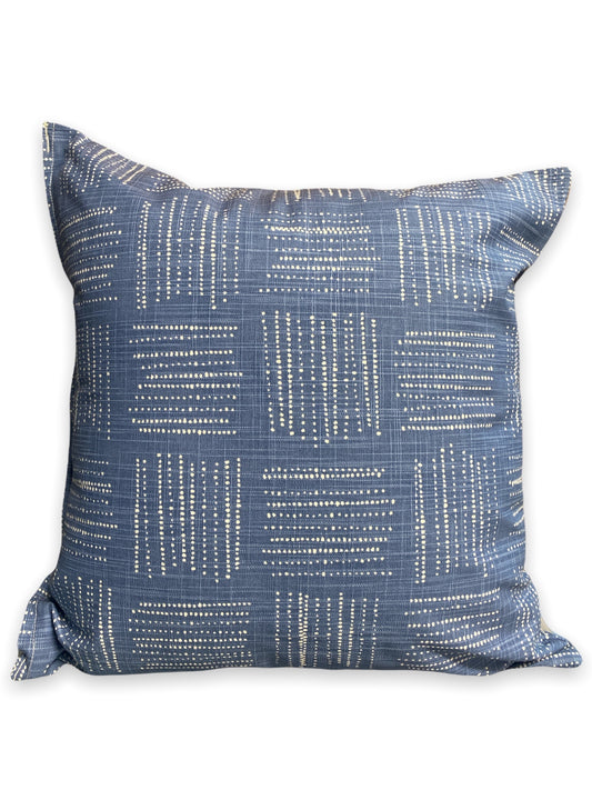 blue boho squares pillow 18x18