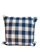 Load image into Gallery viewer, blue plaid pillow 18x18