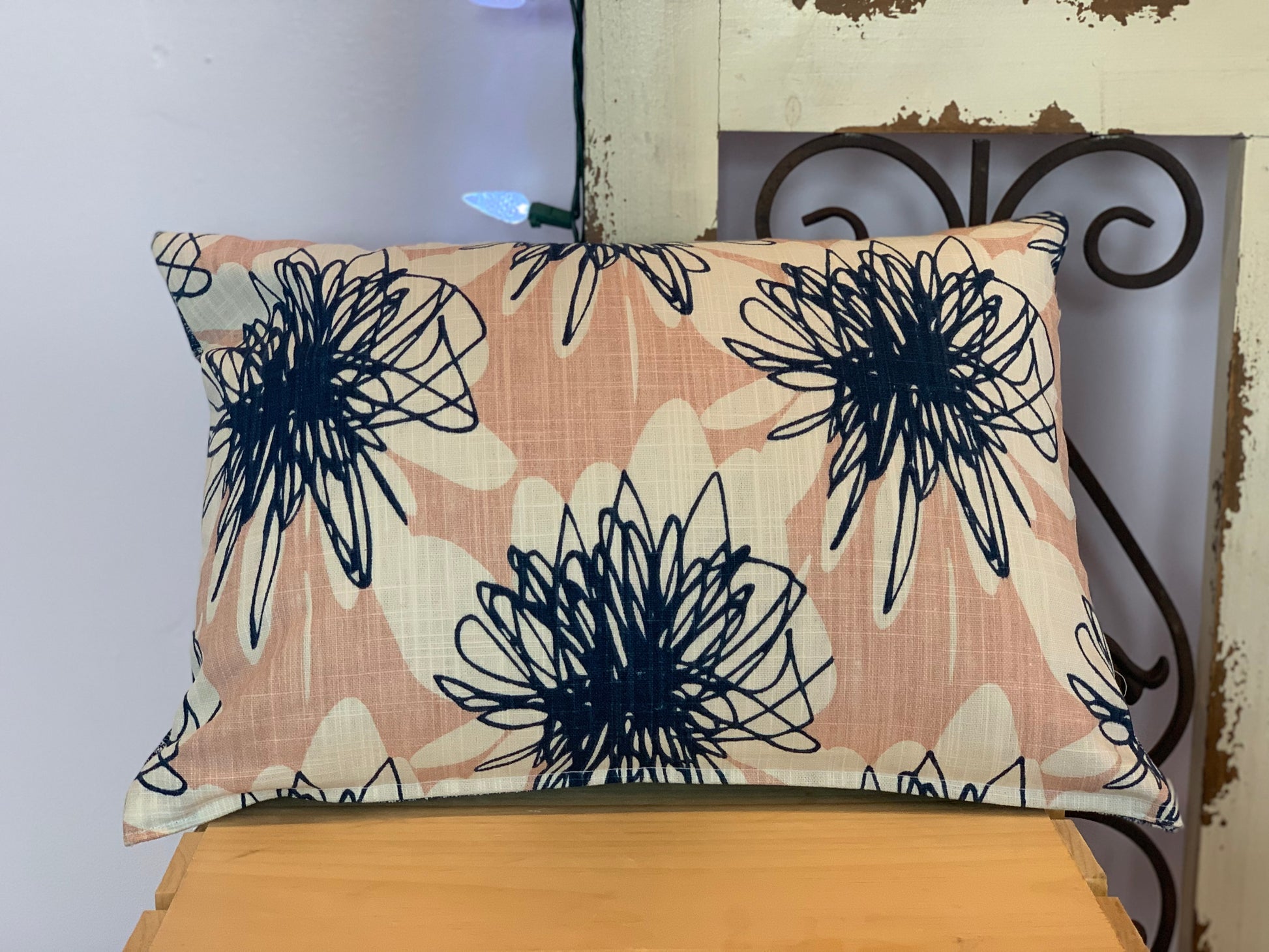 Lumbar Pillow Scribble Flower Throw Pillow Covers InRugCo Studio Gift Shop