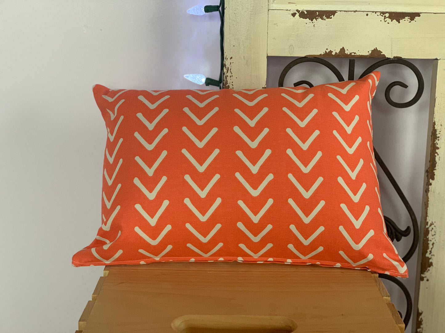 Lumbar (12" x 16") Orange and White Pillow Covers - InRugCo Studio & Gift Shop