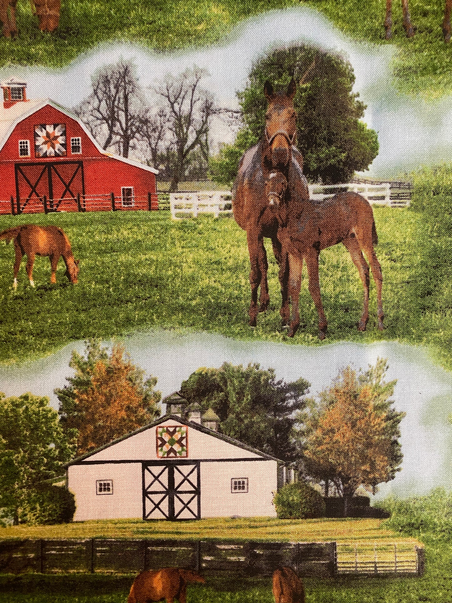 horse and barn fabric