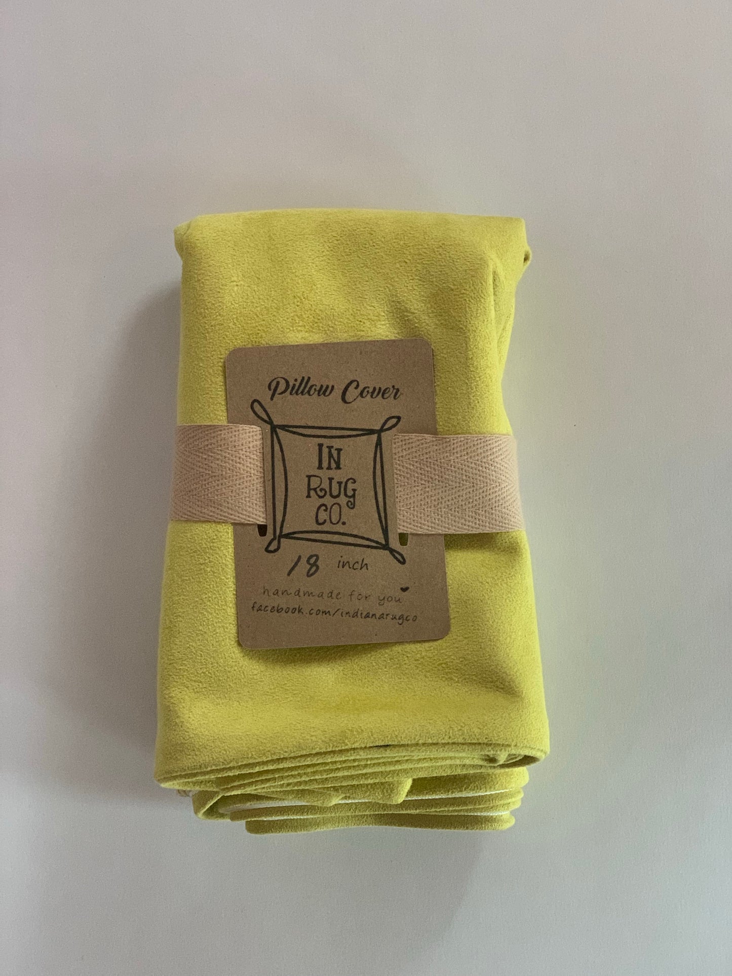 18" Chartreuse Solid Microsuede Pillow Covers - InRugCo Studio & Gift Shop