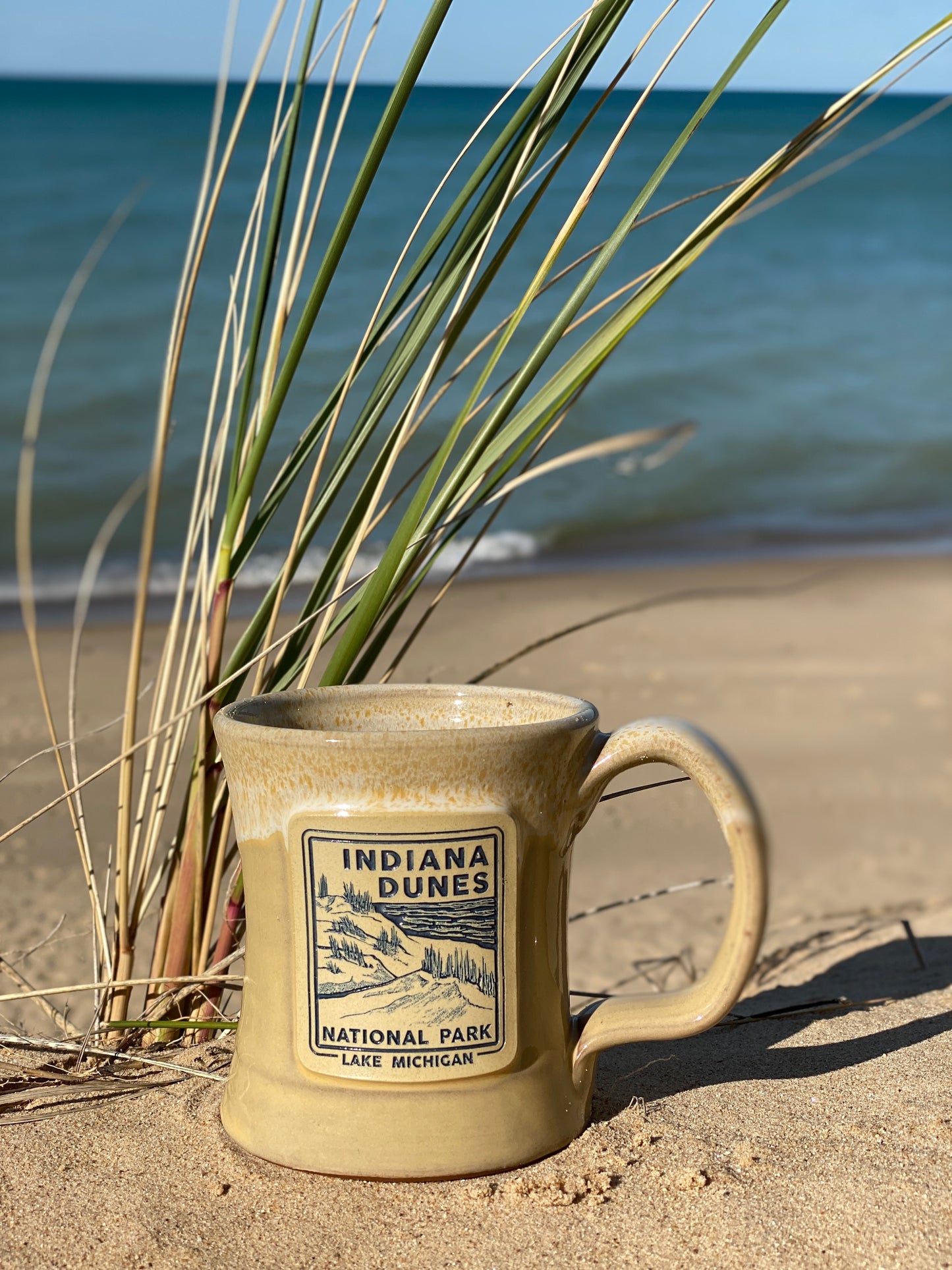 indiana dunes national park coffee mug yellow