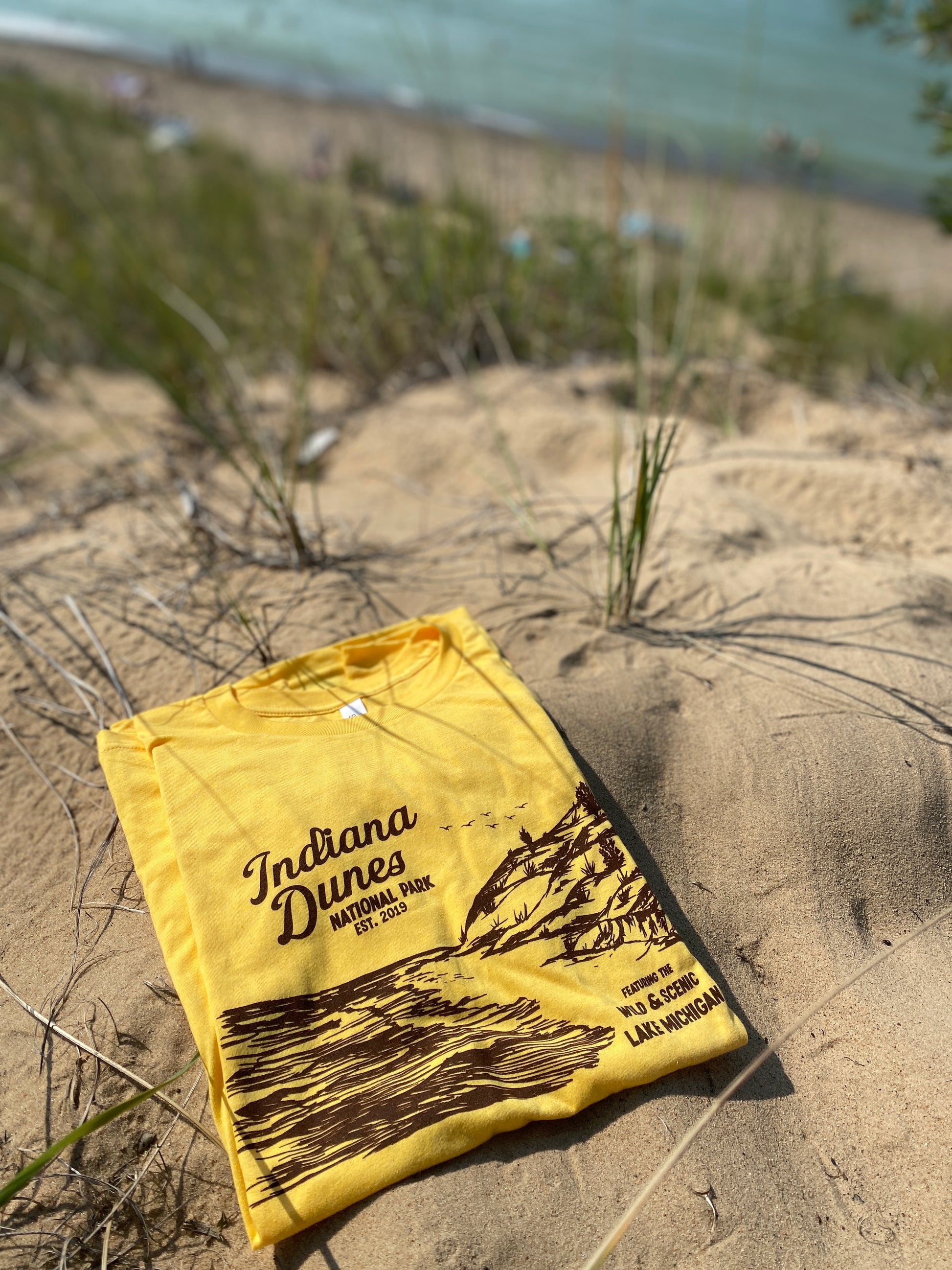 indiana dunes national park shirt vintage yellow