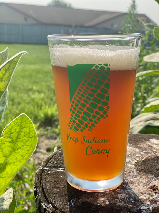 keep Indiana Corny pint glass