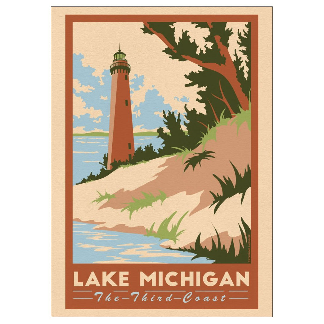 Lake Michigan post card lionheart graphics