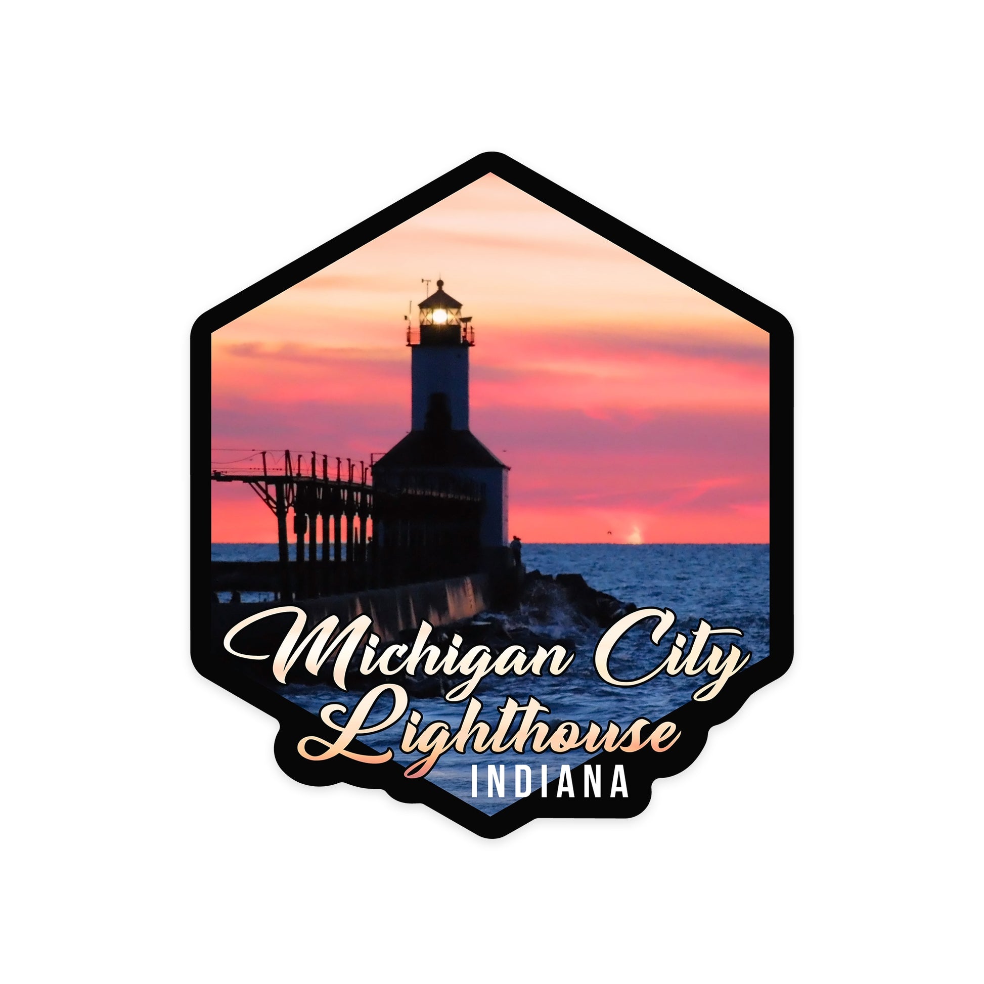 michigan city lighthouse indiana sticker