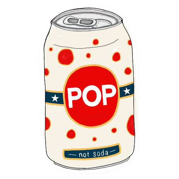 pop not soda sticker