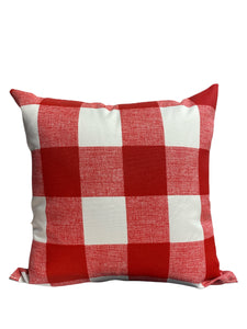 Red & White Plaid | 18x18 Pillows, Set of 2