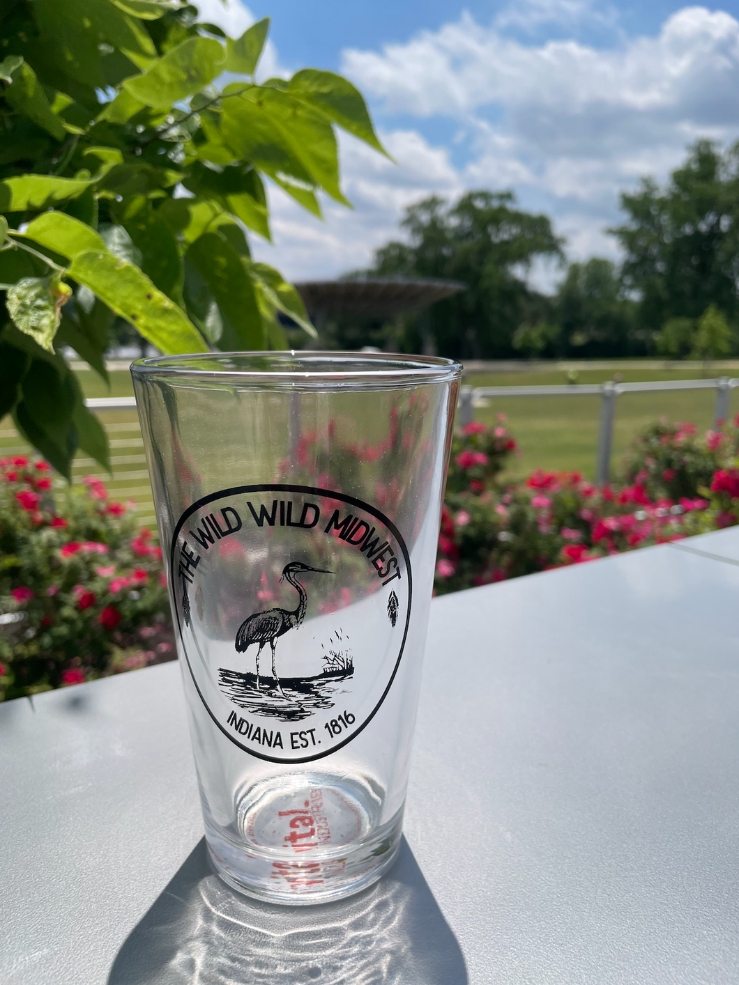 wild wild midwest great blue heron pint glass