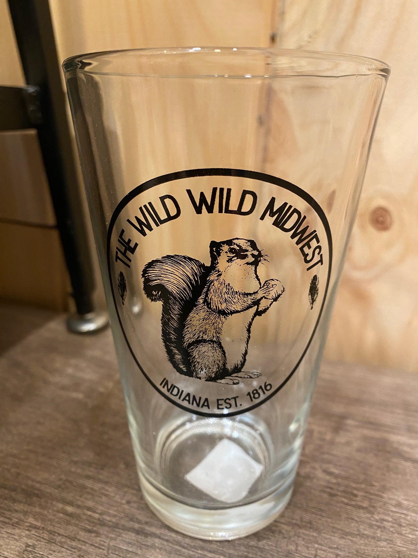 wild wild midwest squirrel pint glass
